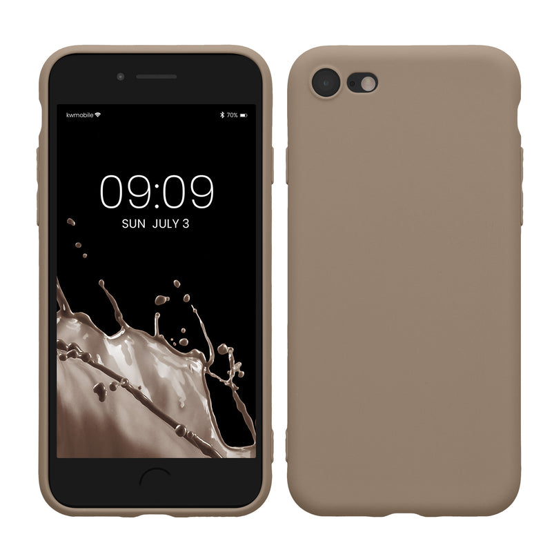 kwmobile Handyhülle für Apple iPhone SE (2022) / SE (2020) / 8 / 7 Hülle - weiches Handy Silikon Case - Schutzhülle Cover - Taupe Taupe  