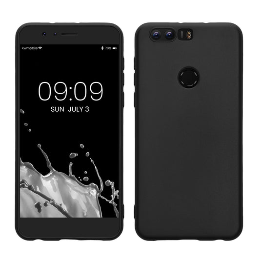 kwmobile Handyhülle für HONOR 8 / 8 Premium Hülle - TPU Case - Kabelloses Laden - Schutzhülle Cover in Schwarz matt Schwarz matt  