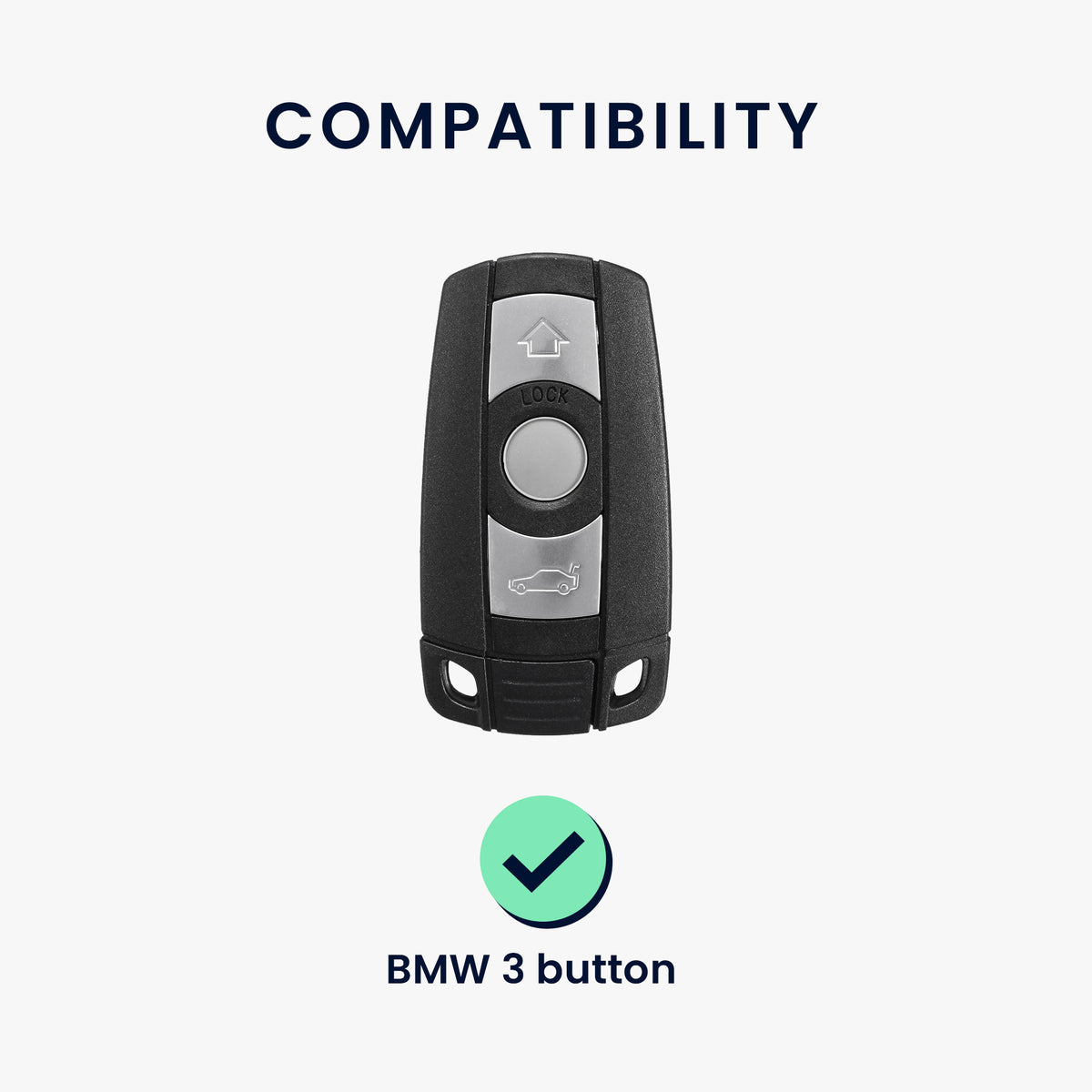 kwmobile Schlüsselhülle für BMW 3-Tasten Funk Autoschlüssel (nur Keyless Go) Hülle - Autoschlüssel Schlüssel Hülle - Schlüsselschutz Gehäuse