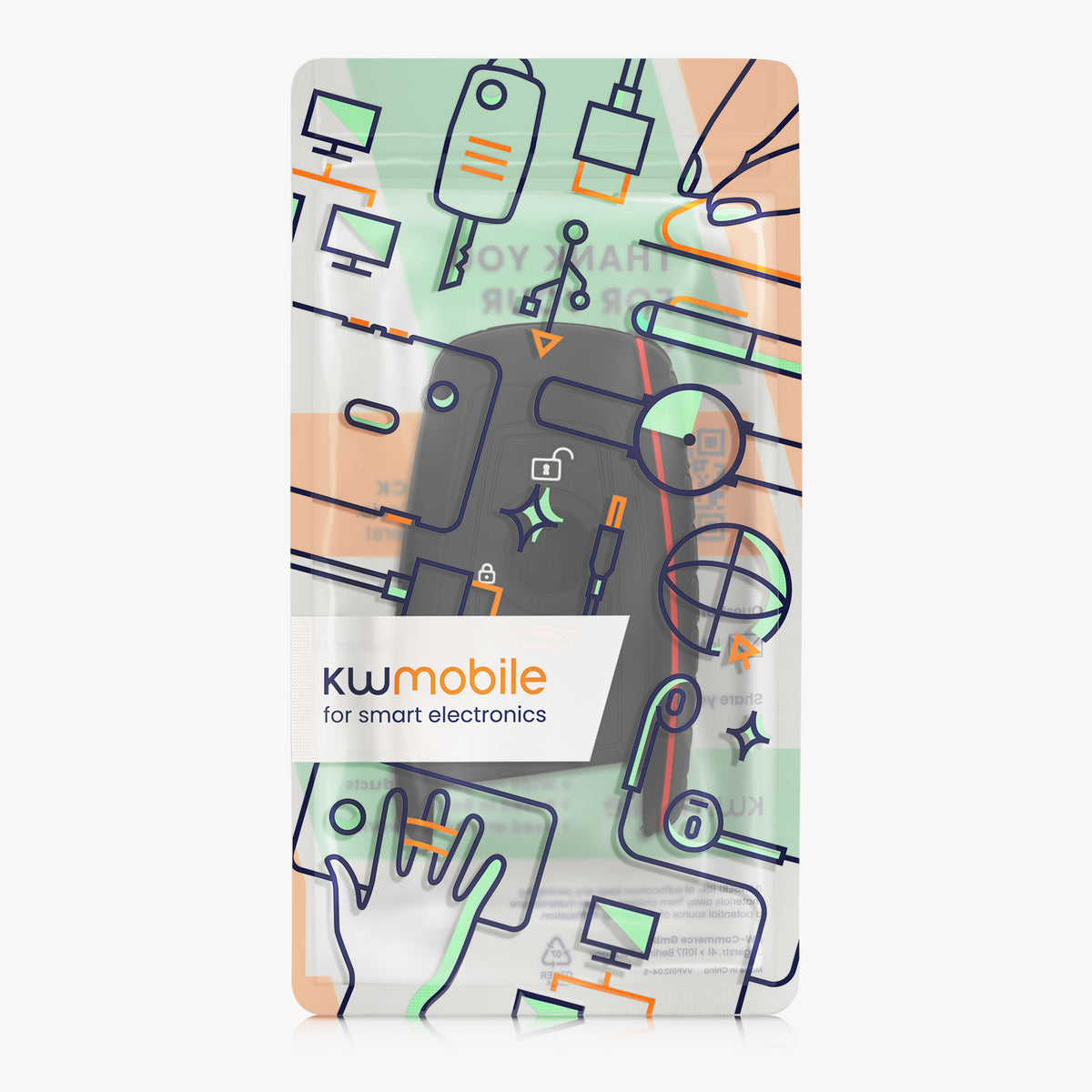 kwmobile Schlüsselhülle für BMW 3-Tasten Funk Autoschlüssel (nur Keyless Go) Hülle - Autoschlüssel Schlüssel Hülle - Schlüsselschutz Gehäuse