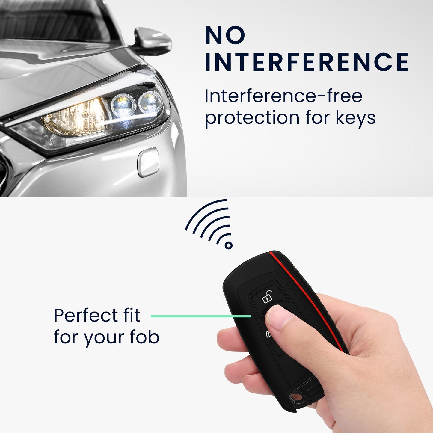 kwmobile Schlüsselhülle für BMW 3-Tasten Funk Autoschlüssel (nur Keyless Go) Hülle - Autoschlüssel Schlüssel Hülle - Schlüsselschutz Gehäuse