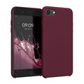 kwmobile Handyhülle für Apple iPhone SE (2022 / 2020) / iPhone 8 / 7 Hülle - Case Silikon - Kabelloses Laden - Schutzhülle Cover in Tawny Red Tawny Red  