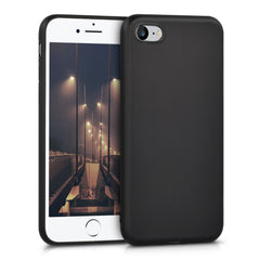 Silikon Handyhülle für Apple iPhone SE (2022) / SE (2020) / 8 / 7 Metallic, Metallic Schwarz
