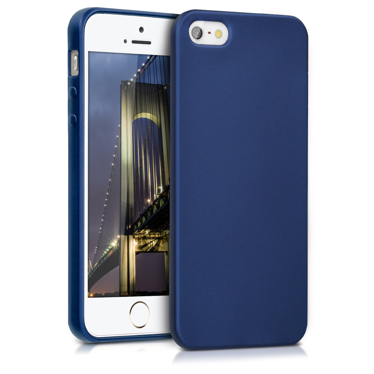 kwmobile Handyhülle für Apple iPhone SE (1.Gen 2016) / iPhone 5 / iPhone 5S Hülle - Silikon Case metallisch schimmernd - Schutzhülle Cover