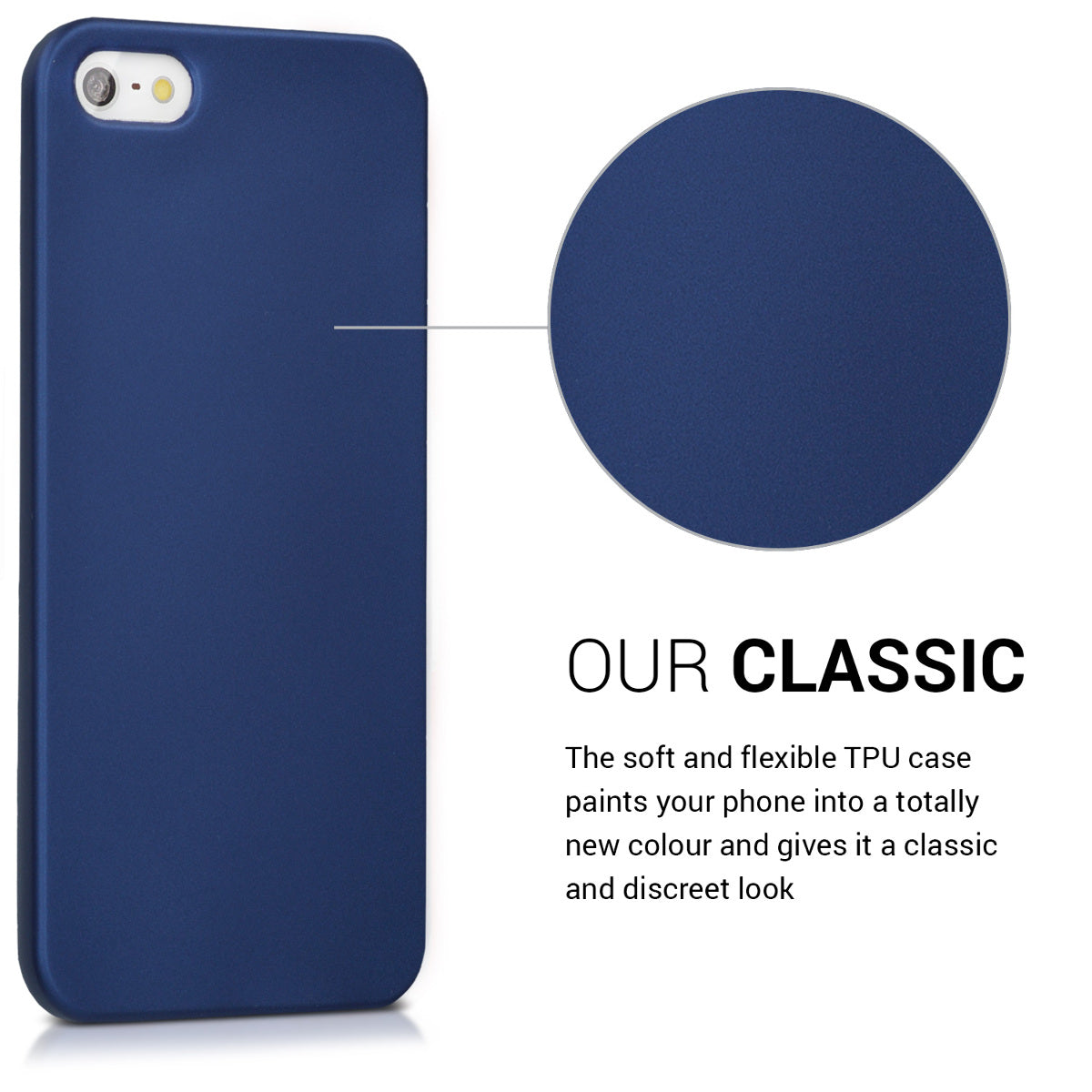kwmobile Handyhülle für Apple iPhone SE (1.Gen 2016) / iPhone 5 / iPhone 5S Hülle - Silikon Case metallisch schimmernd - Schutzhülle Cover