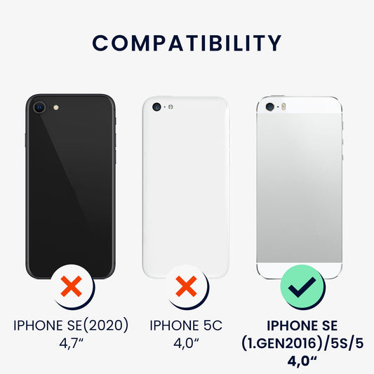kwmobile Handyhülle für Apple iPhone SE (1.Gen 2016) / iPhone 5 / iPhone 5S Hülle - Silikon Case metallisch schimmernd - Schutzhülle Cover