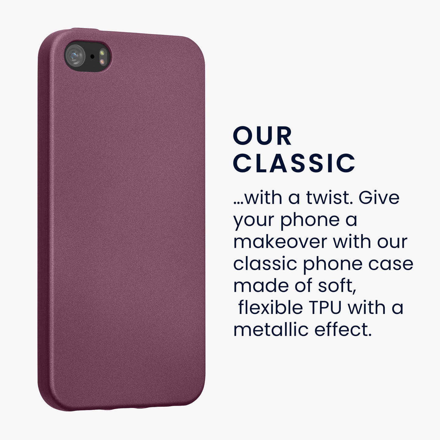 kwmobile Handyhülle für Apple iPhone SE (1.Gen 2016) / iPhone 5 / iPhone 5S Hülle - Silikon Case metallisch schimmernd - Schutzhülle Cover