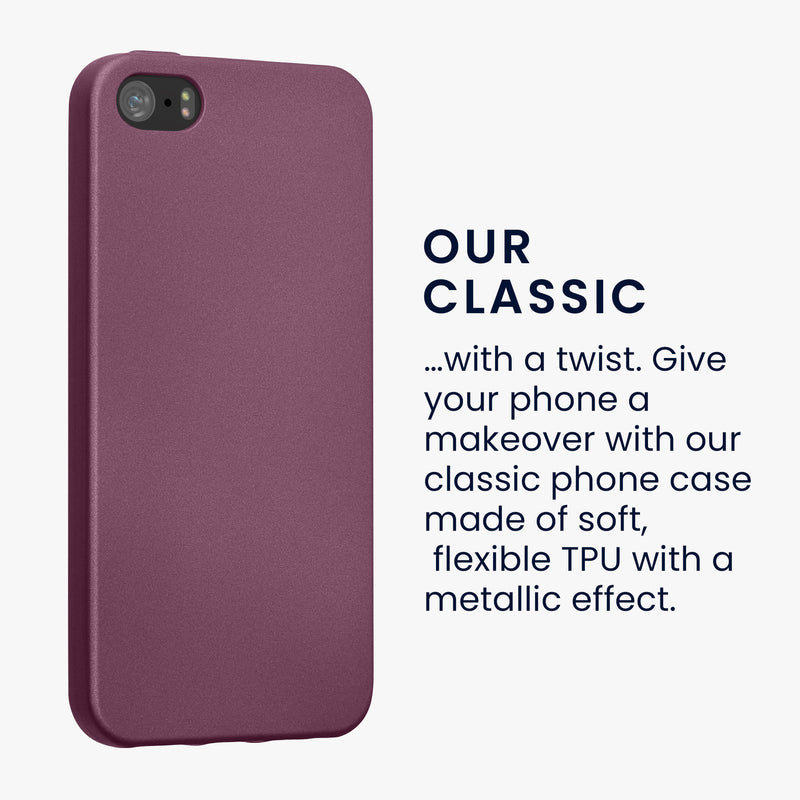kwmobile Handyhülle für Apple iPhone SE (1.Gen 2016) / iPhone 5 / iPhone 5S Hülle - Silikon Case metallisch schimmernd - Schutzhülle Cover
