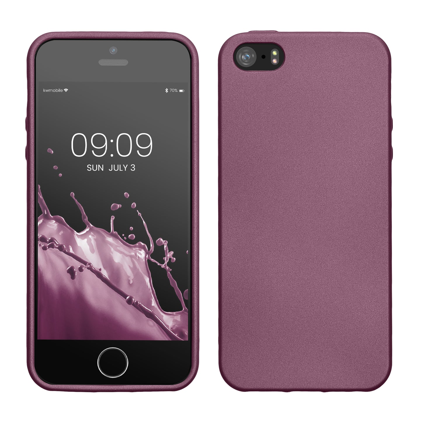 kwmobile Handyhülle für Apple iPhone SE (1.Gen 2016) / iPhone 5 / iPhone 5S Hülle - Silikon Case metallisch schimmernd - Schutzhülle Cover