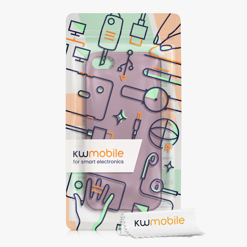 kwmobile Handyhülle für Apple iPhone SE (1.Gen 2016) / iPhone 5 / iPhone 5S Hülle - Silikon Case metallisch schimmernd - Schutzhülle Cover