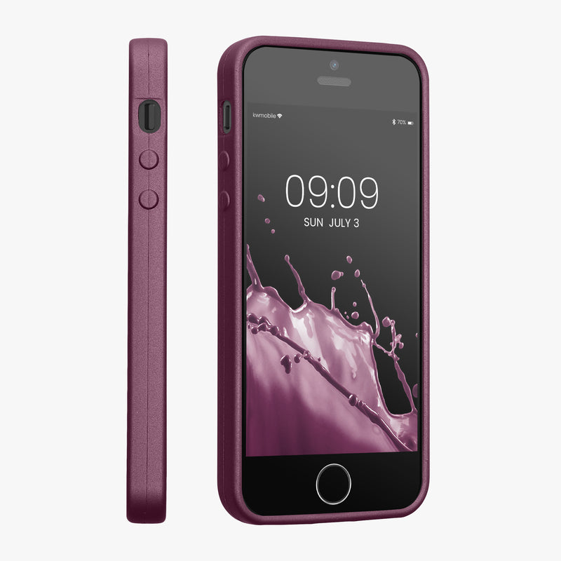 kwmobile Handyhülle für Apple iPhone SE (1.Gen 2016) / iPhone 5 / iPhone 5S Hülle - Silikon Case metallisch schimmernd - Schutzhülle Cover