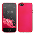 kwmobile Handyhülle für Apple iPhone SE (1.Gen 2016) / iPhone 5 / iPhone 5S Hülle - Silikon Case metallisch schimmernd - Schutzhülle Cover - Metallic Pink Metallic Pink  