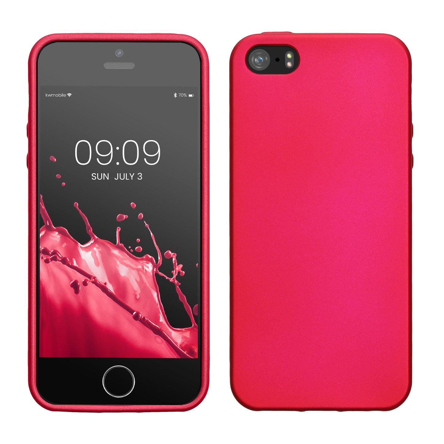 kwmobile Handyhülle für Apple iPhone SE (1.Gen 2016) / iPhone 5 / iPhone 5S Hülle - Silikon Case metallisch schimmernd - Schutzhülle Cover