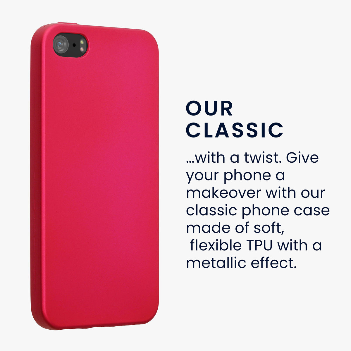 kwmobile Handyhülle für Apple iPhone SE (1.Gen 2016) / iPhone 5 / iPhone 5S Hülle - Silikon Case metallisch schimmernd - Schutzhülle Cover