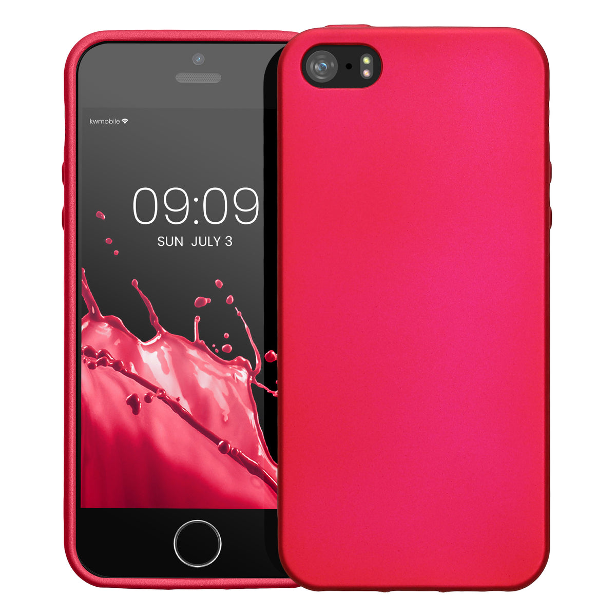 kwmobile Handyhülle für Apple iPhone SE (1.Gen 2016) / iPhone 5 / iPhone 5S Hülle - Silikon Case metallisch schimmernd - Schutzhülle Cover