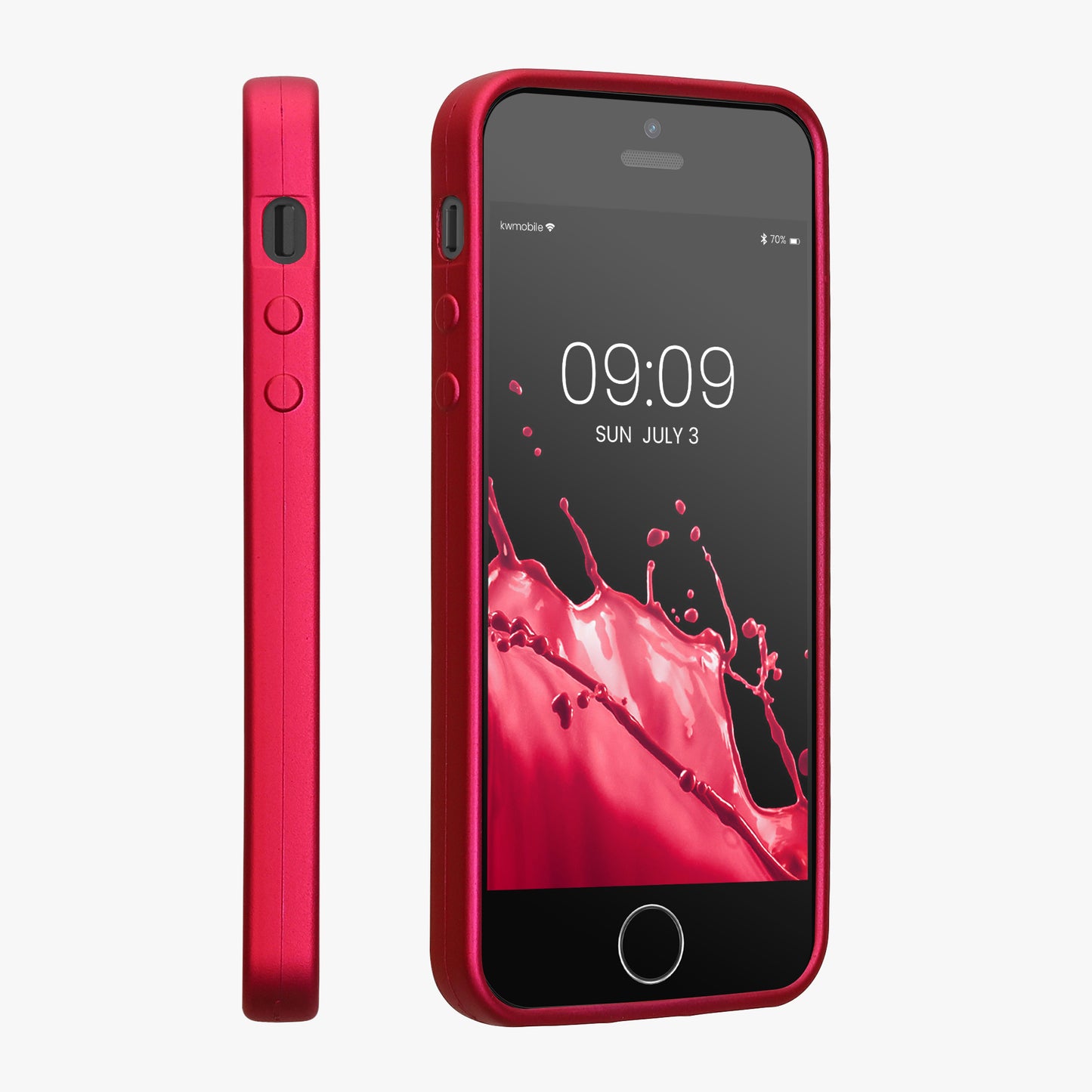 kwmobile Handyhülle für Apple iPhone SE (1.Gen 2016) / iPhone 5 / iPhone 5S Hülle - Silikon Case metallisch schimmernd - Schutzhülle Cover