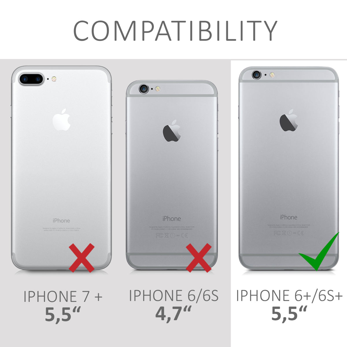 kwmobile Handyhülle für Apple iPhone 6 Plus / 6S Plus Hülle - Case Silikon - Kabelloses Laden - Schutzhülle Cover