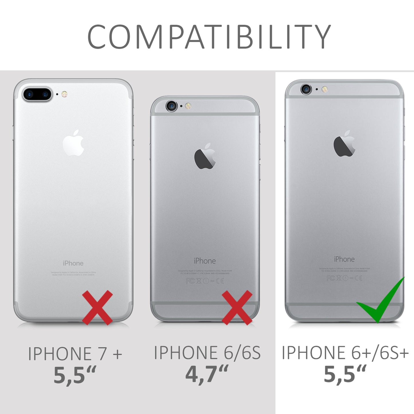 kwmobile Handyhülle für Apple iPhone 6 Plus / 6S Plus Hülle - Case Silikon - Kabelloses Laden - Schutzhülle Cover