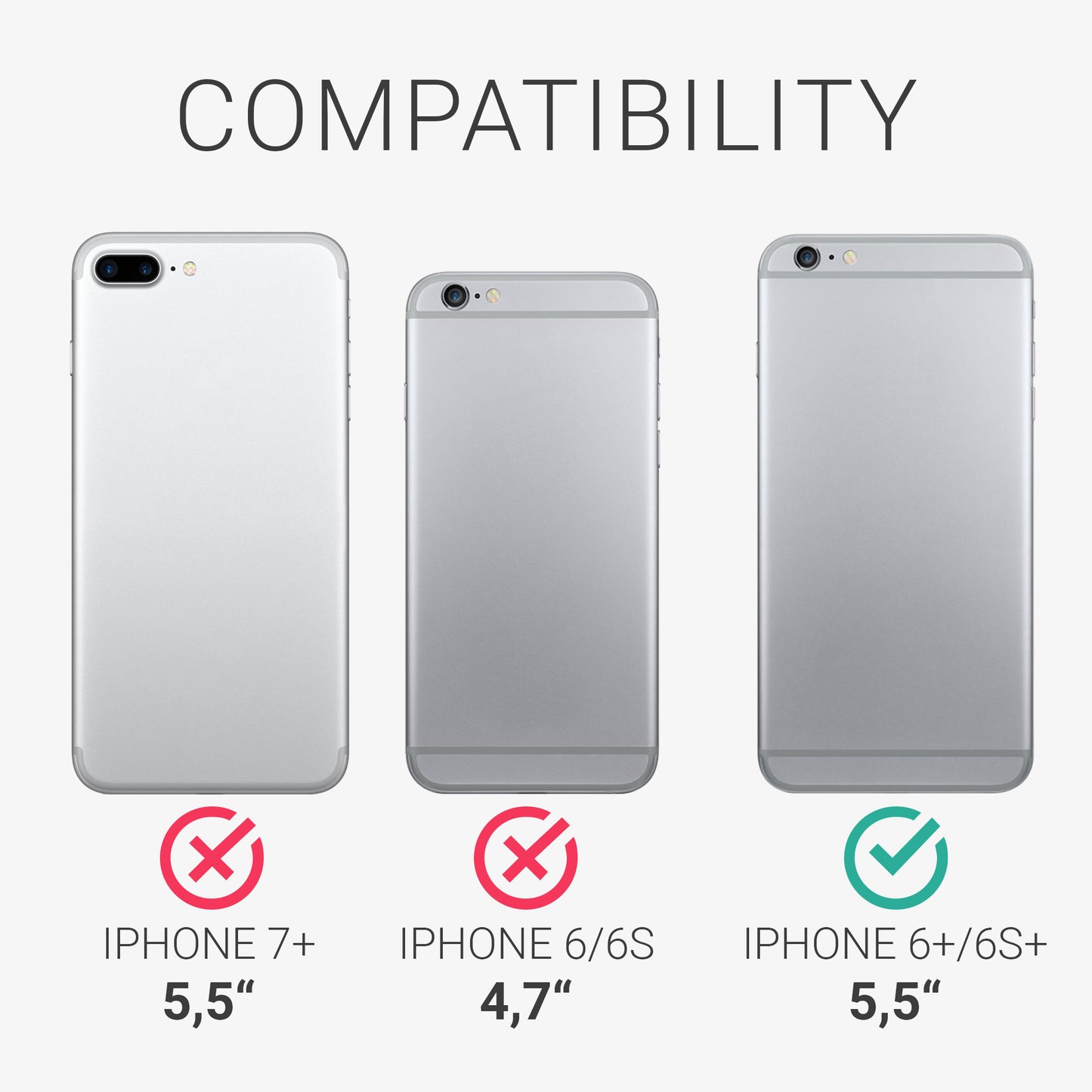kwmobile Handyhülle für Apple iPhone 6 Plus / 6S Plus Hülle - Case Silikon - Kabelloses Laden - Schutzhülle Cover