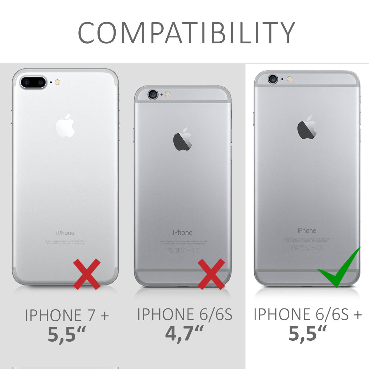kwmobile Handyhülle für Apple iPhone 6 Plus / 6S Plus Hülle - Case Silikon - Kabelloses Laden - Schutzhülle Cover