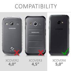 Samsung Galaxy Xcover 4 / 4S Kunstleder Handyhülle mit Kartenfach