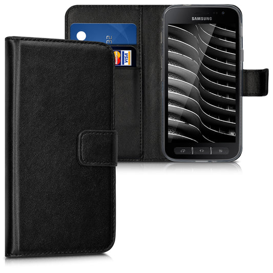 kwmobile Hülle kompatibel mit Samsung Galaxy Xcover 4 / 4S - Kunstleder Handyhülle mit Kartenfächern