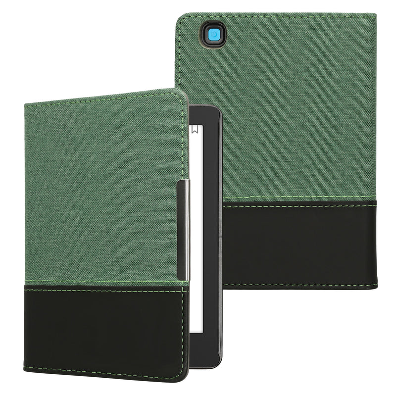 kwmobile Hülle kompatibel mit Kobo Aura Edition 2 - Canvas eReader Schutzhülle Cover Case - Dunkelgrün Schwarz Dunkelgrün  [dsg11]