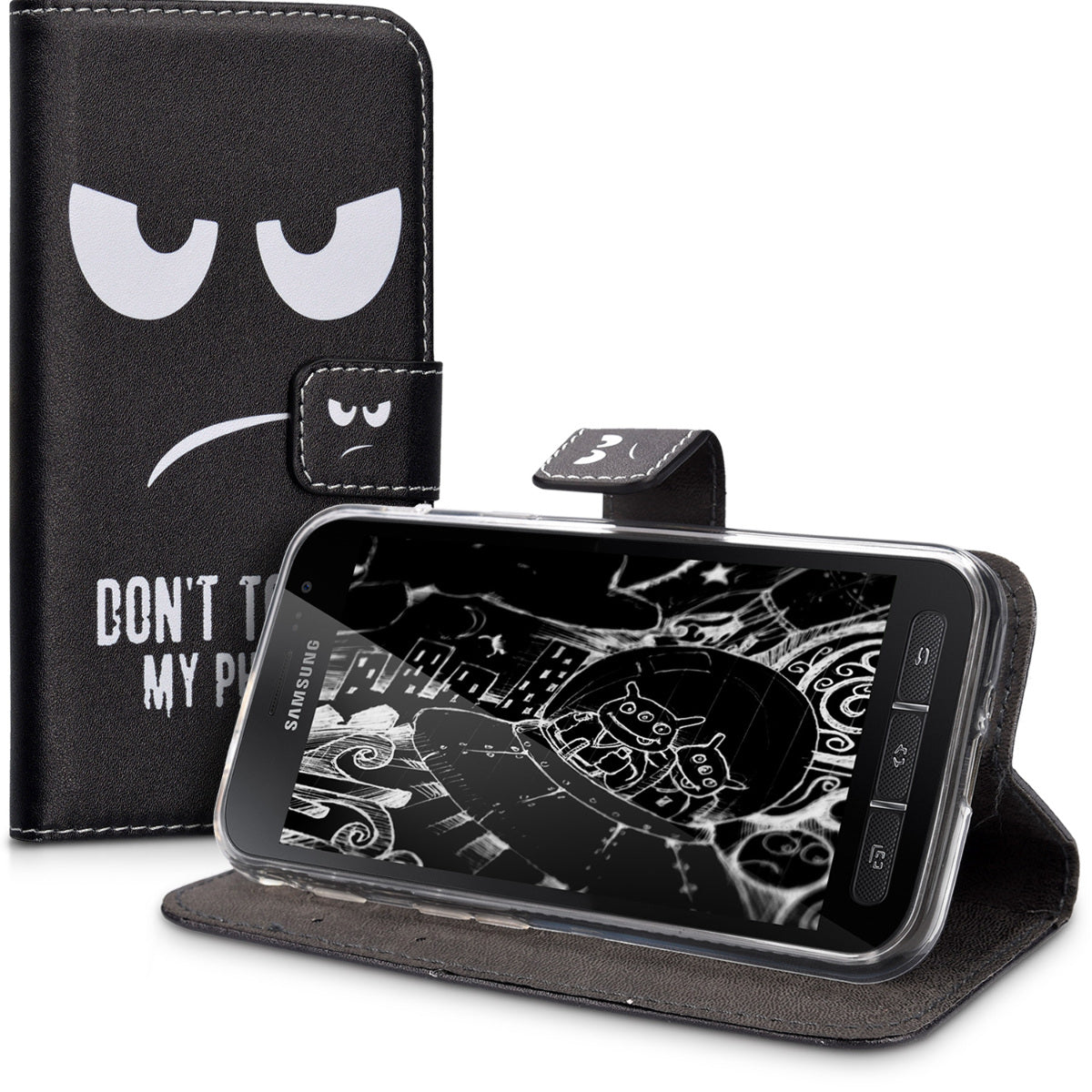 Kunstleder Hülle kompatibel mit Samsung Galaxy Xcover 4 / 4S