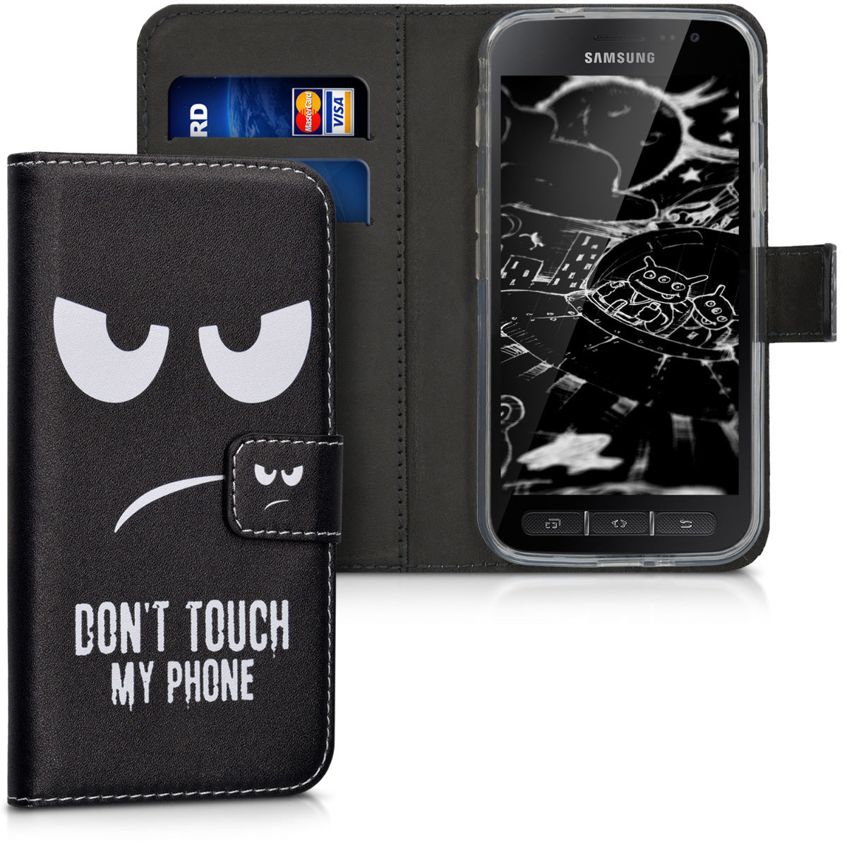 Kunstleder Hülle kompatibel mit Samsung Galaxy Xcover 4 / 4S