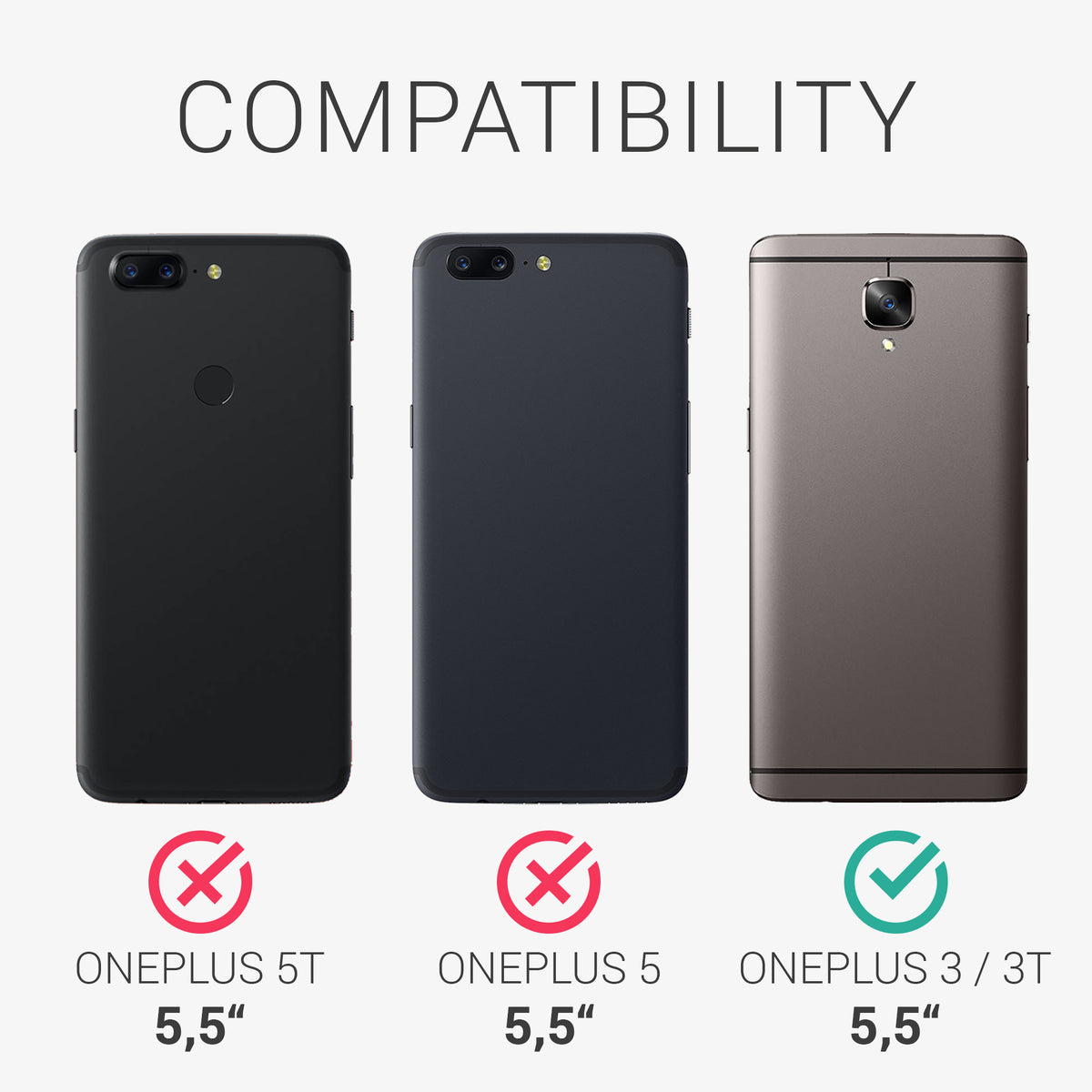 kwmobile Handyhülle für OnePlus 3 / 3T Hülle - Silikon Case - Schutzhülle Cover