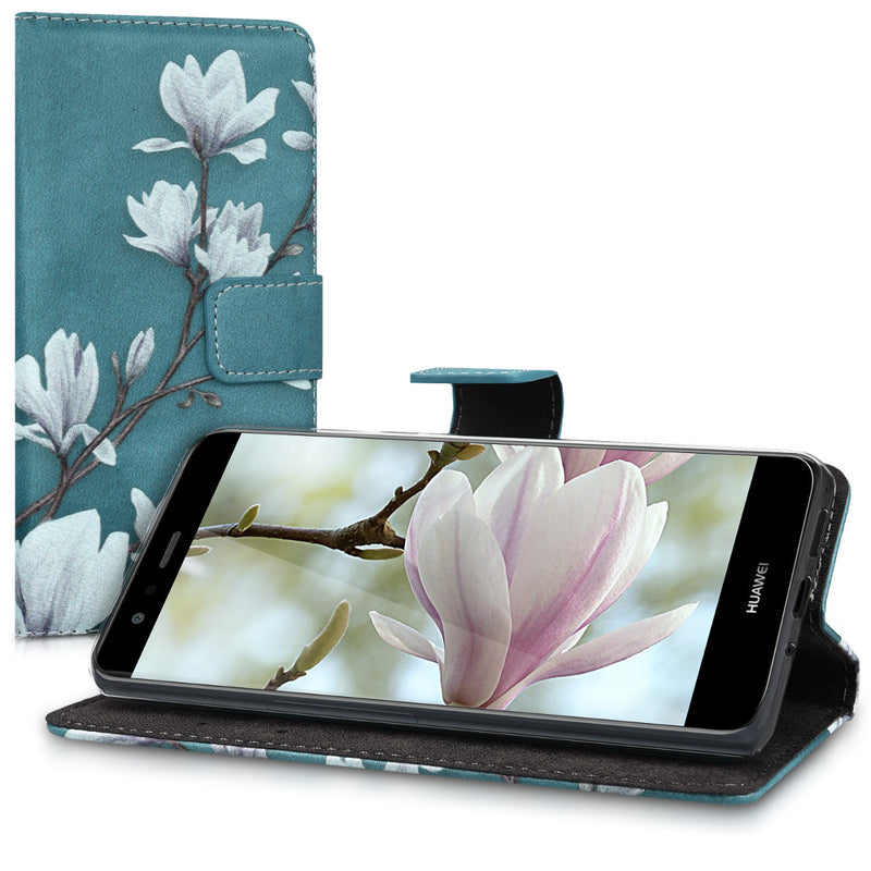 kwmobile Wallet Case kompatibel mit Huawei P10 Lite Hülle - Cover mit Ständer und Kartenfächern