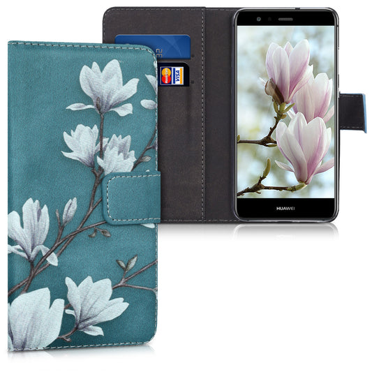 kwmobile Wallet Case kompatibel mit Huawei P10 Lite Hülle - Cover mit Ständer und Kartenfächern