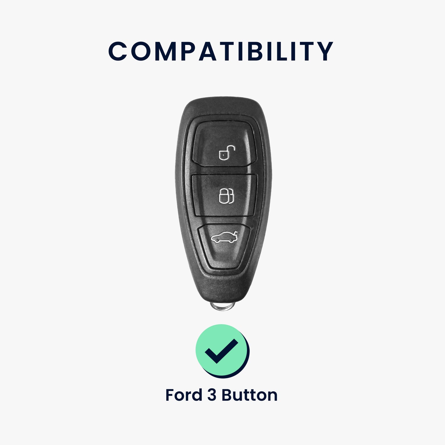 kwmobile Schlüsselhülle für Ford 3-Tasten Autoschlüssel Keyless Go Hülle - Schlüsselschutz Gehäuse