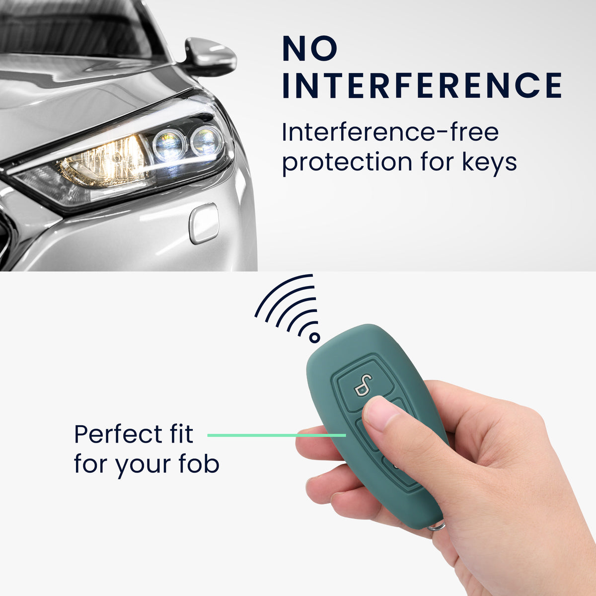 kwmobile Schlüsselhülle für Ford 3-Tasten Autoschlüssel Keyless Go Hülle - Schlüsselschutz Gehäuse