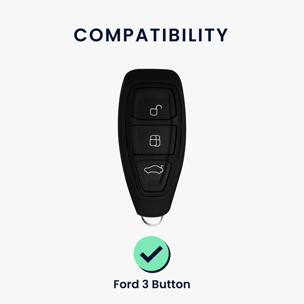 kwmobile Schlüsselhülle für Ford 3-Tasten Autoschlüssel Keyless Go Hülle - Schlüsselschutz Gehäuse