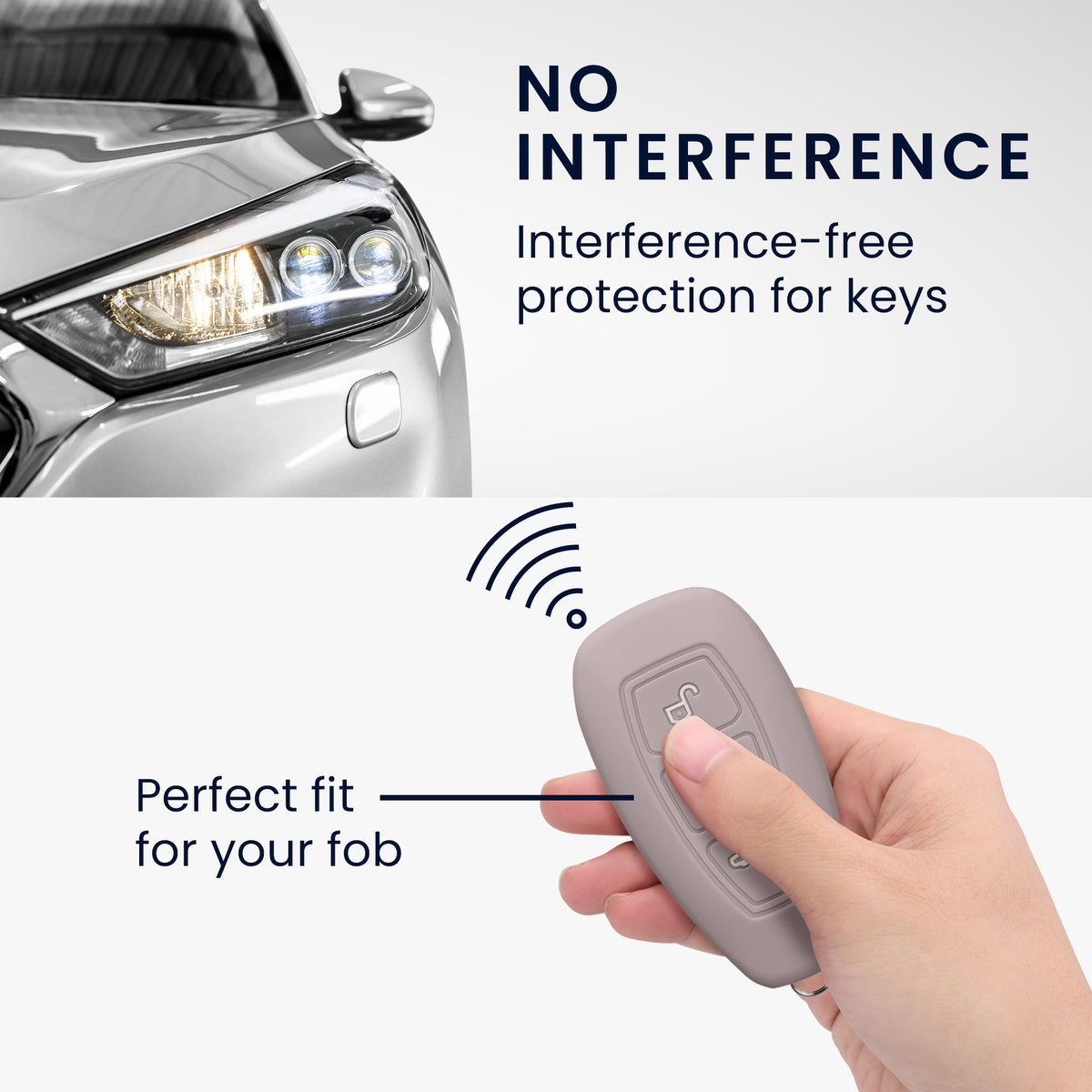 kwmobile Schlüsselhülle für Ford 3-Tasten Autoschlüssel Keyless Go Hülle - Schlüsselschutz Gehäuse