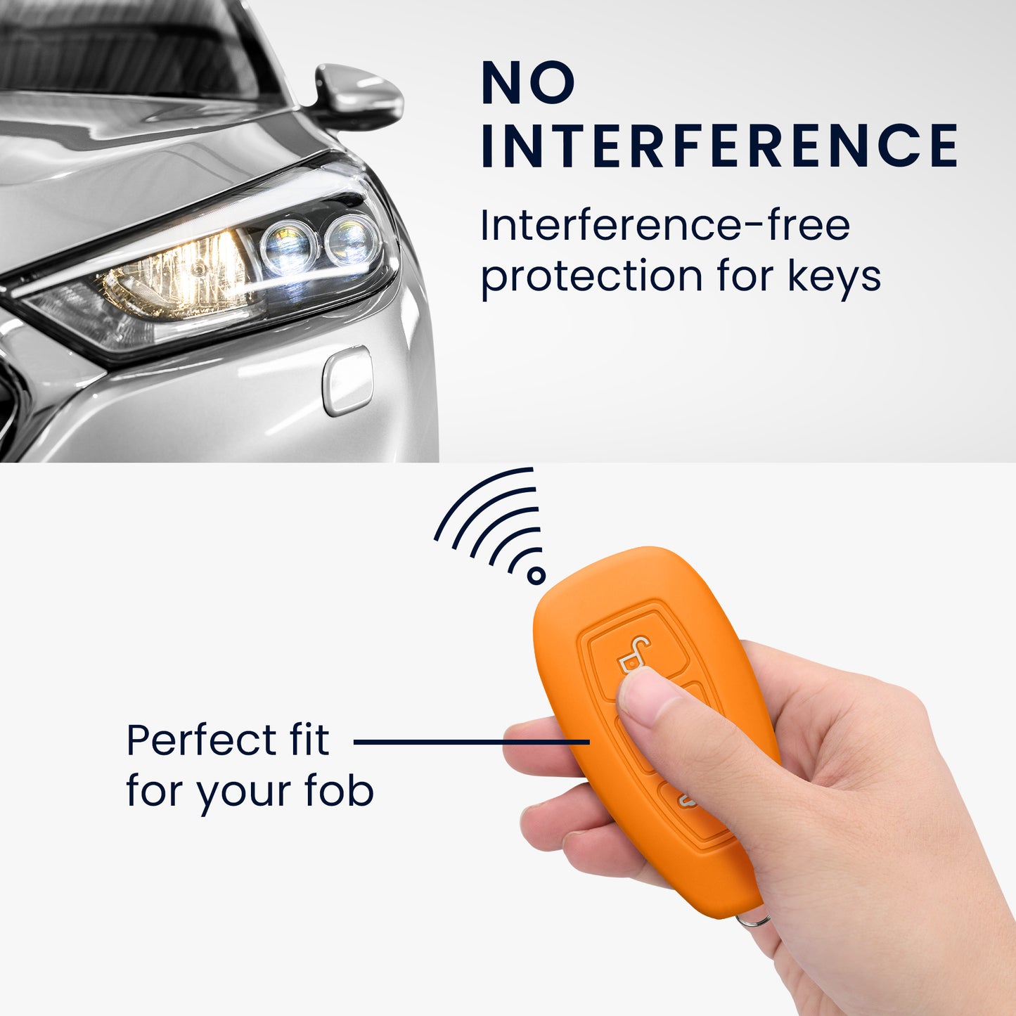 kwmobile Schlüsselhülle für Ford 3-Tasten Autoschlüssel Keyless Go Hülle - Schlüsselschutz Gehäuse