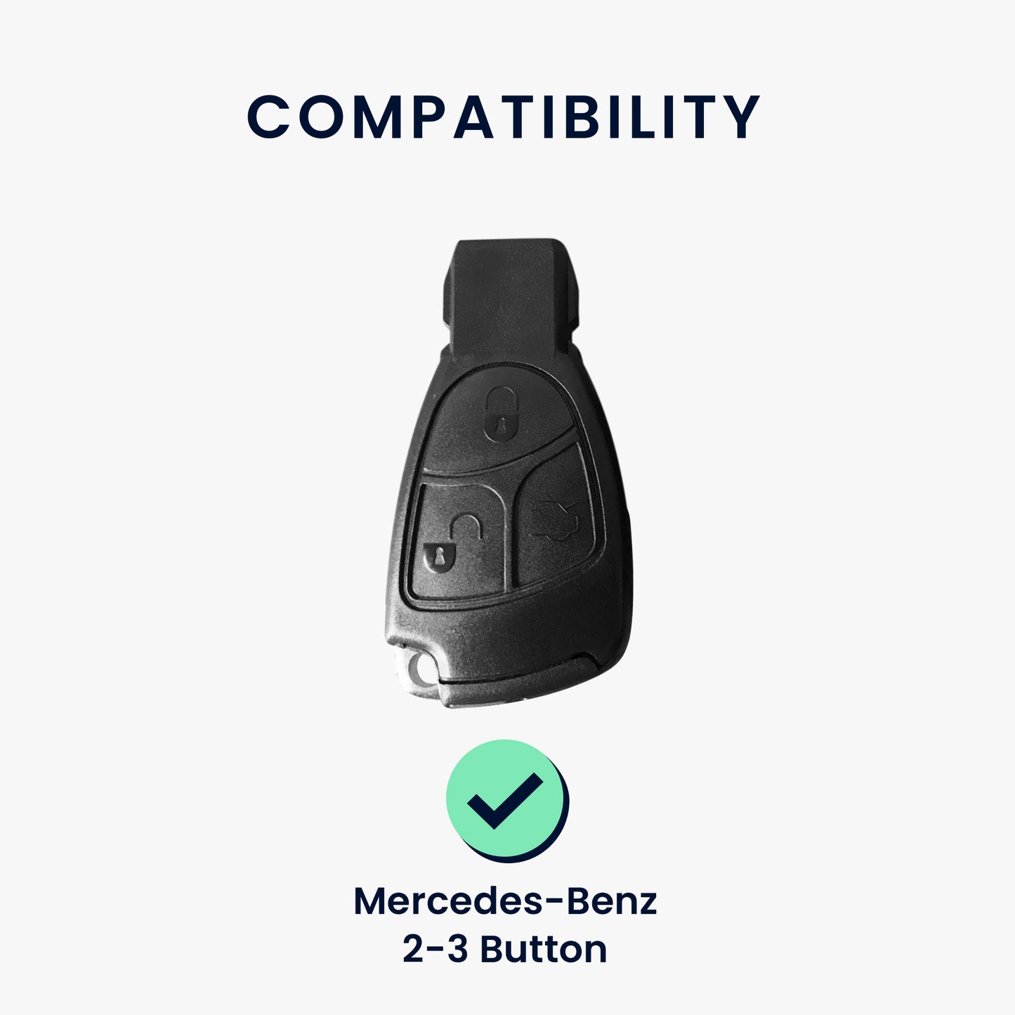 kwmobile Schlüsselhülle für Mercedes Benz 2-3-Tasten Autoschlüssel Hülle - Schlüsselschutz Gehäuse