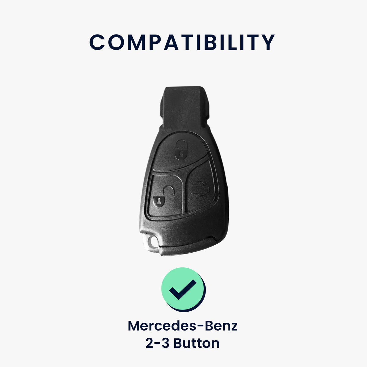 kwmobile Schlüsselhülle für Mercedes Benz 2-3-Tasten Autoschlüssel Hülle - Schlüsselschutz Gehäuse