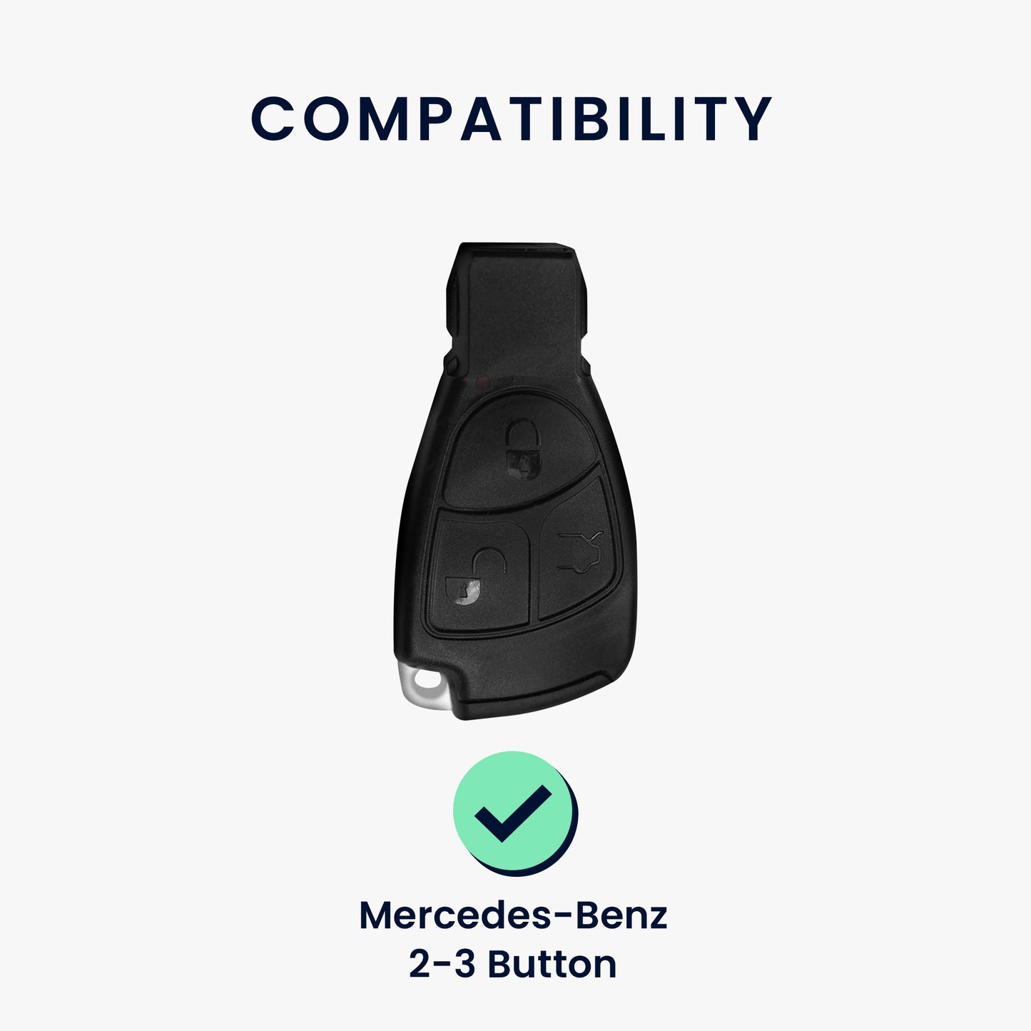 kwmobile Schlüsselhülle für Mercedes Benz 2-3-Tasten Autoschlüssel Hülle - Schlüsselschutz Gehäuse