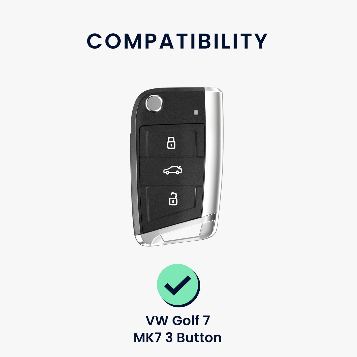 kwmobile Schlüsselhülle für VW Golf 7 MK7 3-Tasten Autoschlüssel Hülle - Autoschlüssel Schlüssel Hülle