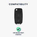 kwmobile Schlüsselhülle für VW Skoda Seat 2-Tasten Klapp Autoschlüssel Hülle - Schlüsselschutz Gehäuse