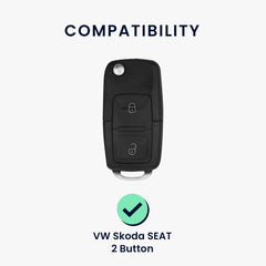 VW Skoda Seat 2-Tasten Klapp Autoschlüssel Silikon Schlüsselhülle