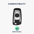 kwmobile Schlüsselhülle für BMW 3-Tasten Funk Autoschlüssel (nur Keyless Go) Hülle - Autoschlüssel Schlüssel Hülle - Schlüsselschutz Gehäuse