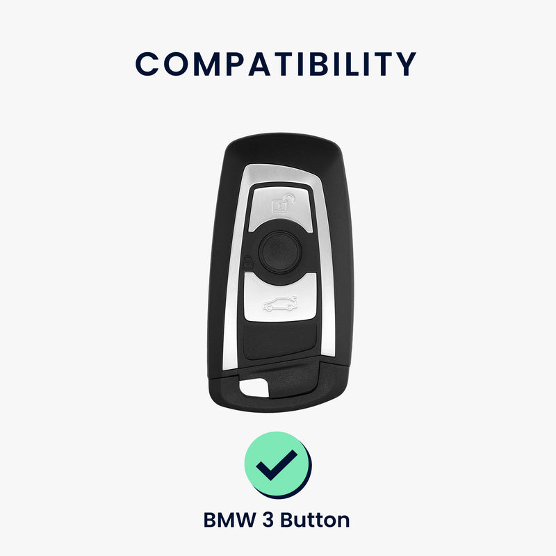 kwmobile Schlüsselhülle für BMW 3-Tasten Funk Autoschlüssel (nur Keyless Go) Hülle - Autoschlüssel Schlüssel Hülle - Schlüsselschutz Gehäuse