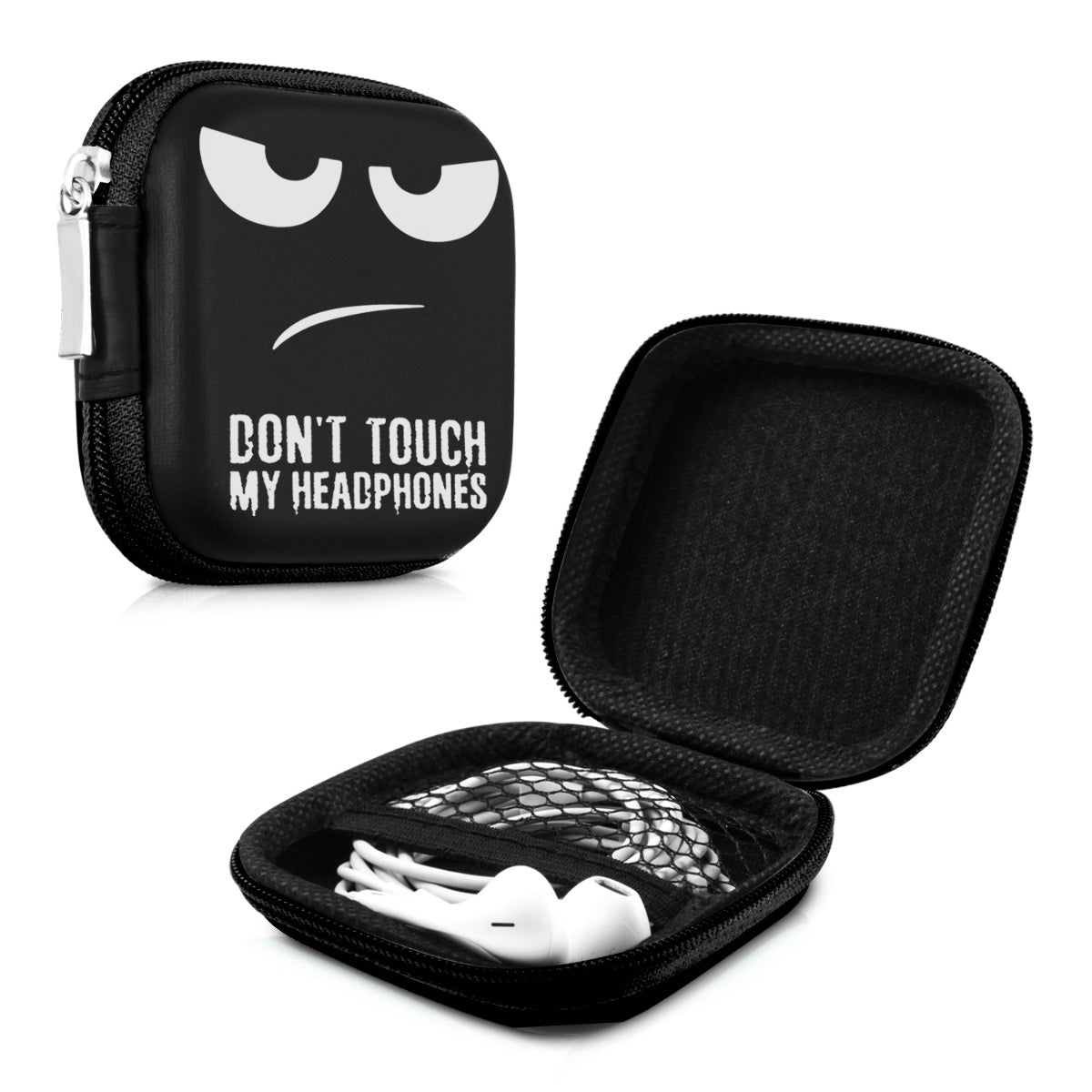 kwmobile In-Ear Kopfhörer Tasche - In Ear Kopfhörer Hülle mit Innentasche für Zubehör - Kleine Aufbewahrungstasche für In Ear Headphones
