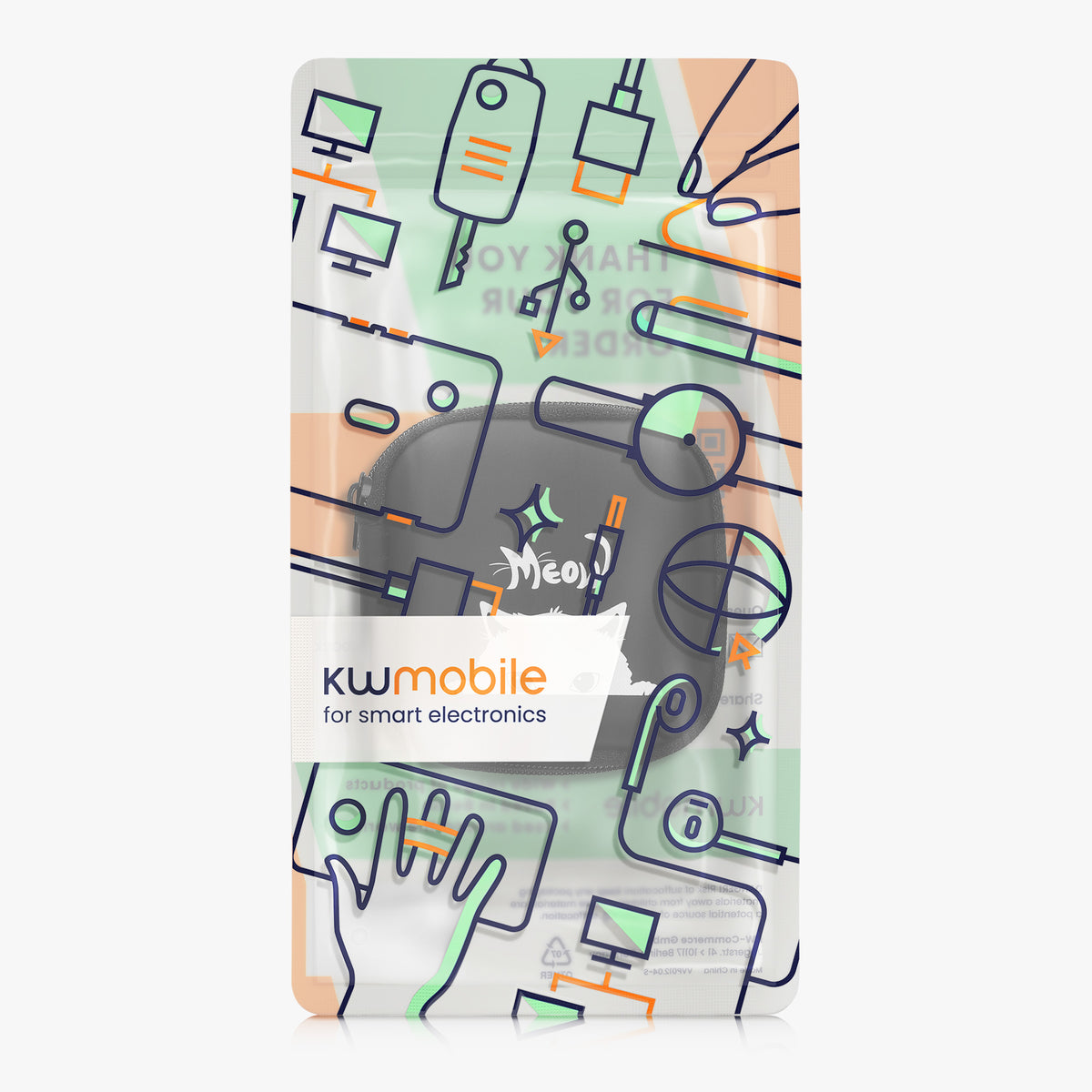 kwmobile In-Ear Kopfhörer Tasche - In Ear Kopfhörer Hülle mit Innentasche für Zubehör - Kleine Aufbewahrungstasche für In Ear Headphones