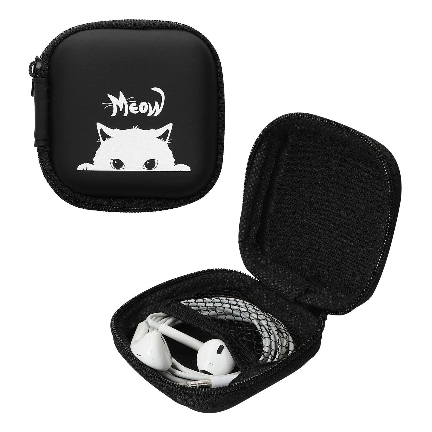 kwmobile In-Ear Kopfhörer Tasche - In Ear Kopfhörer Hülle mit Innentasche für Zubehör - Kleine Aufbewahrungstasche für In Ear Headphones
