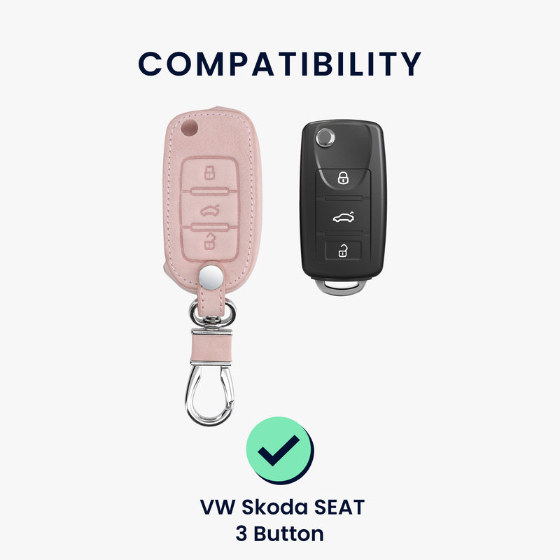 Kunstleder Hülle kompatibel mit VW Skoda Seat Autoschlüssel