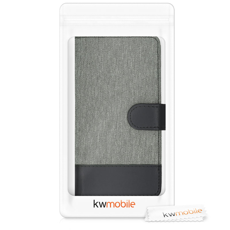 kwmobile Wallet Case kompatibel mit bq Aquaris X / X Pro - Hülle mit Ständer - Handyhülle Kartenfächer